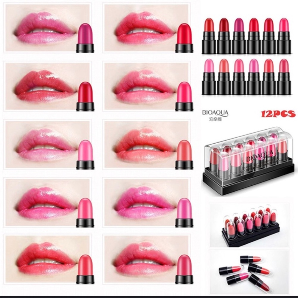 12 color lipgloss lipsticks set